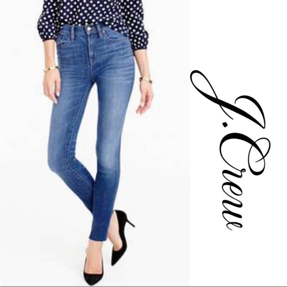 J. Crew Blue Skinny High rise Jeans with Stretchy Denim